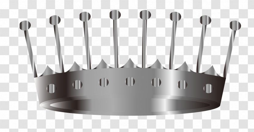 Vector Silver Crown Material - Black And White - Vecteur Transparent PNG