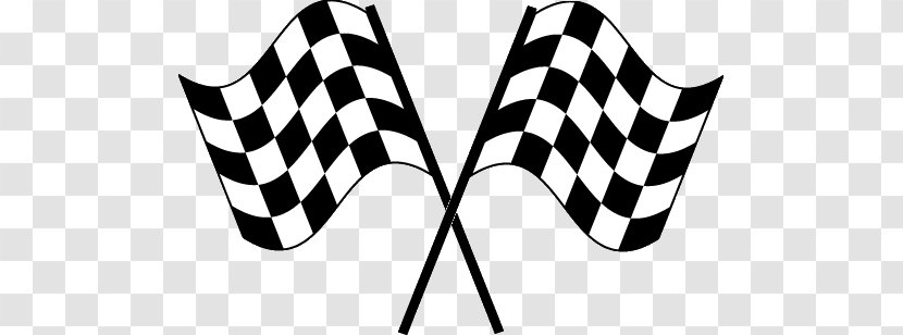Car Auto Racing Flags Formula 1 - Black And White Transparent PNG