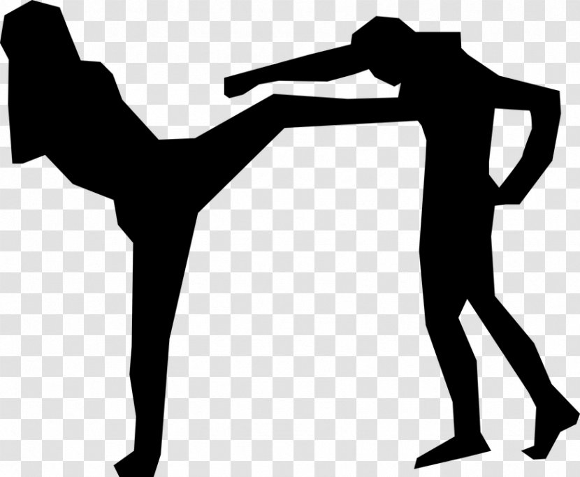 Muay Thai Kickboxing Martial Arts Karate Clip Art - Black And White - Mixed Artist Transparent PNG