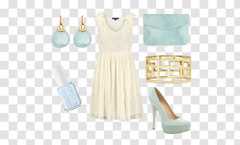 Dress White Fashion Blue Clothing - Bridal Party - Milky Shoulder Pads Transparent PNG