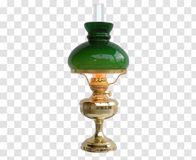 Brass Oil Lamp Lantern Electric Light - Incandescent Bulb - Continental Shading Transparent PNG