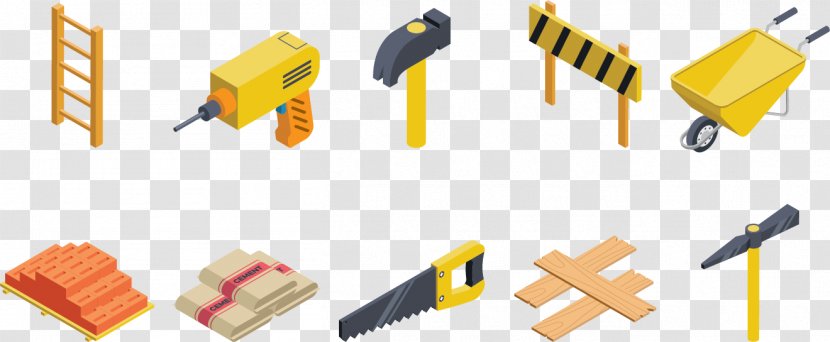 Euclidean Vector Isometric Projection - Building - Decoration Tools Transparent PNG