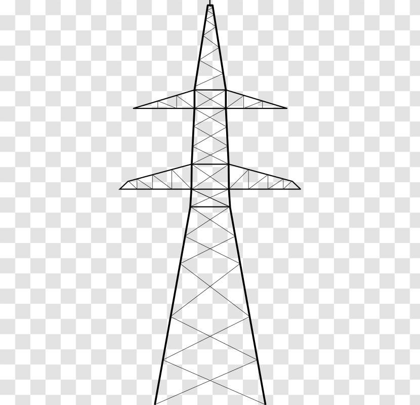 Transmission Tower Electric Power Electricity - Drawing Transparent PNG