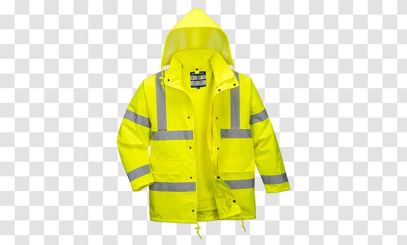 Jacket Clothing Personal Protective Equipment Portwest Workwear - Raincoat - Safety Transparent PNG