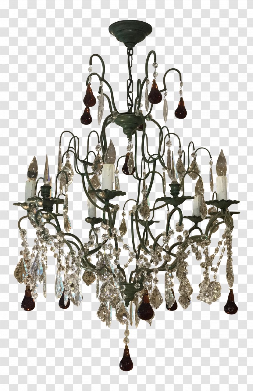 Chandelier Wrought Iron Glass Crystal - Ceiling Fixture Transparent PNG