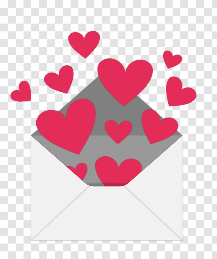 Envelope Valentines Day Heart Love Letter - Vector Heart-shaped Transparent PNG