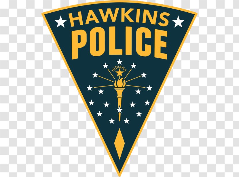 Embroidered Patch T-shirt Hawkins Police Officer - Sewing - Stranger Transparent PNG