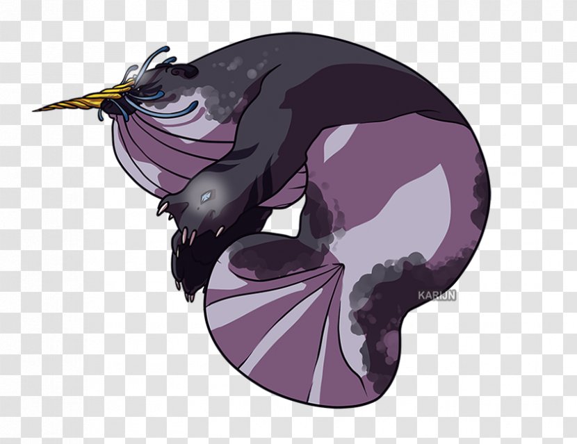 Cartoon Legendary Creature - Violet - Narwal Transparent PNG