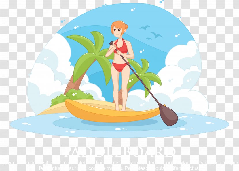 Water Surf Illustration - Tree - Women Rowing Transparent PNG