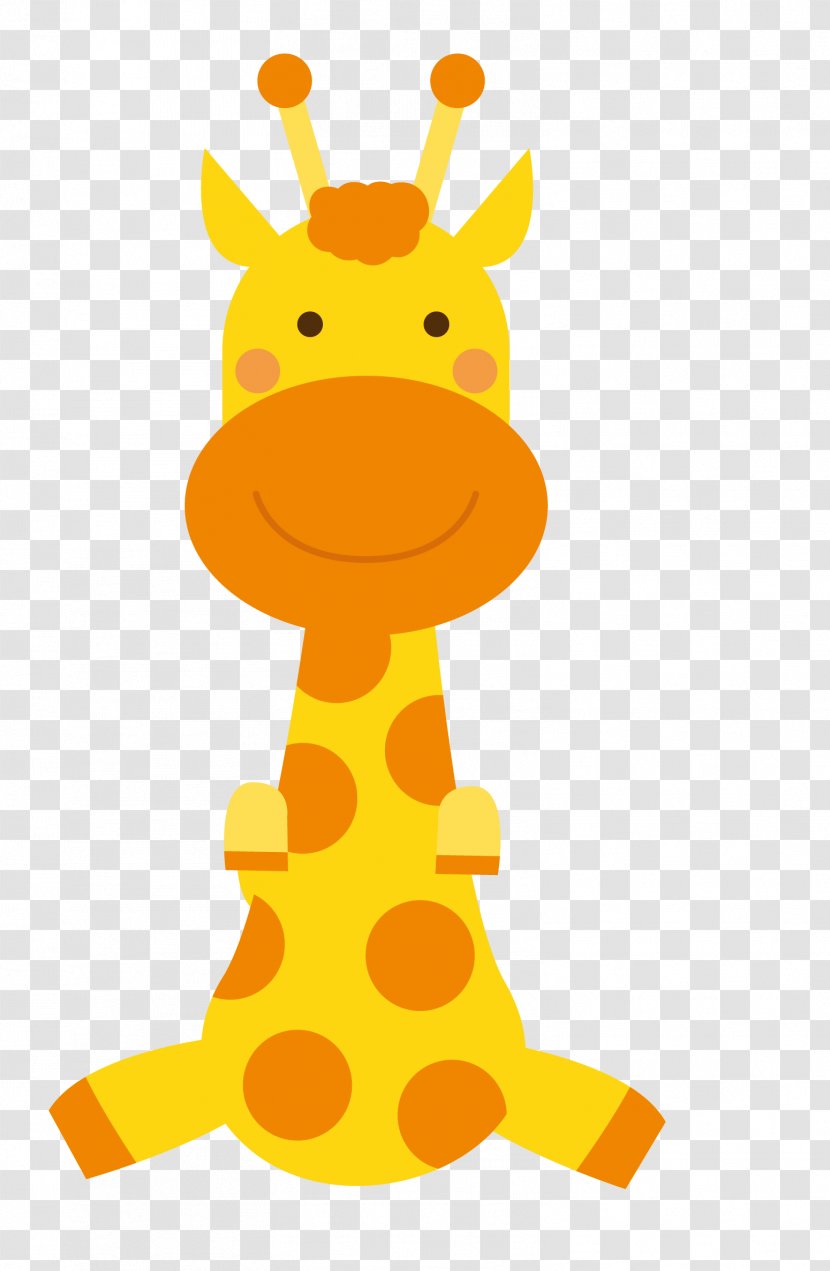 Northern Giraffe Cartoon Drawing - Giraffidae - Vector Cute Yellow Deer Transparent PNG
