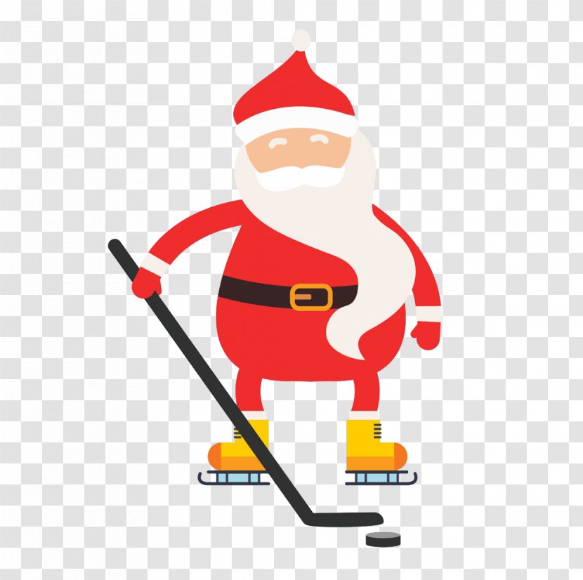 Santa Claus Winter Sport Ice Skate Illustration - Skiing Transparent PNG