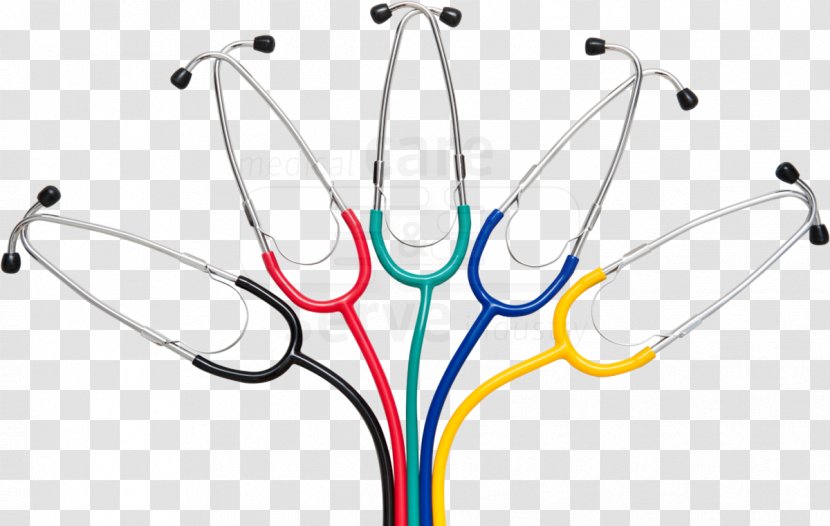 Stethoscope Doctor's Office Medicine Blue Red - Silhouette - Arzt Transparent PNG