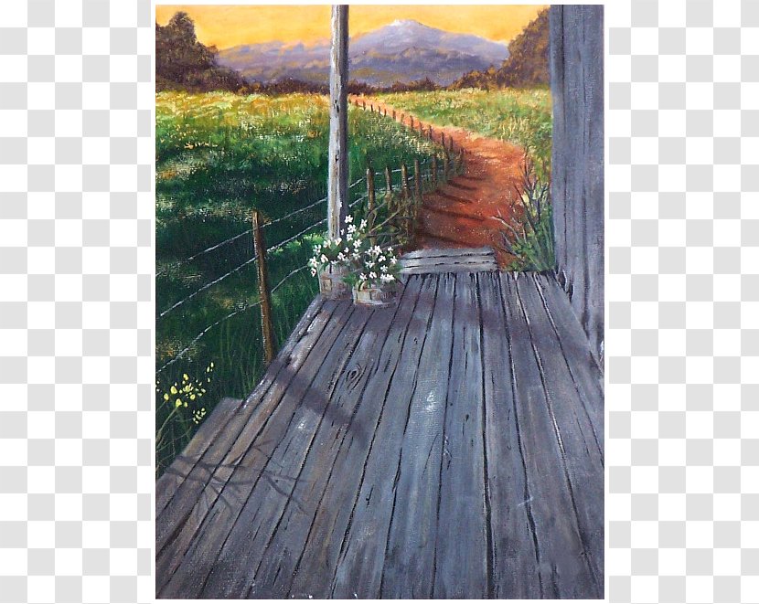 Acrylic Paint Painting Porch Canvas - Wood Stain - Hand-painted Scenery Transparent PNG