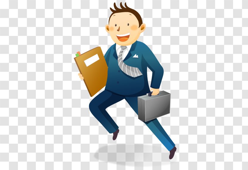 Businessperson Electronic Business Illustration - Watercolor - Man Running Transparent PNG