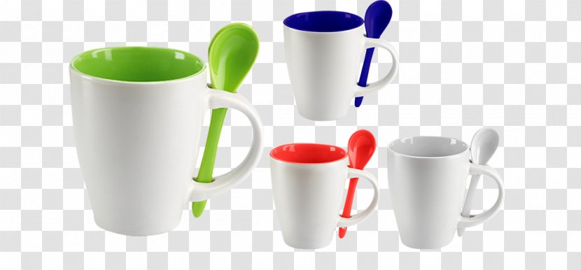Coffee Cup Mug Ceramic Spoon Tazón - Handle Transparent PNG