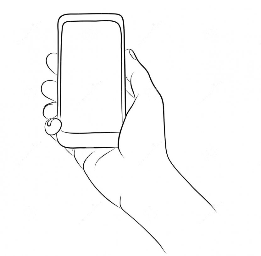Smartphone Telephone Mobile Phones - Artwork - Hand Print Transparent PNG