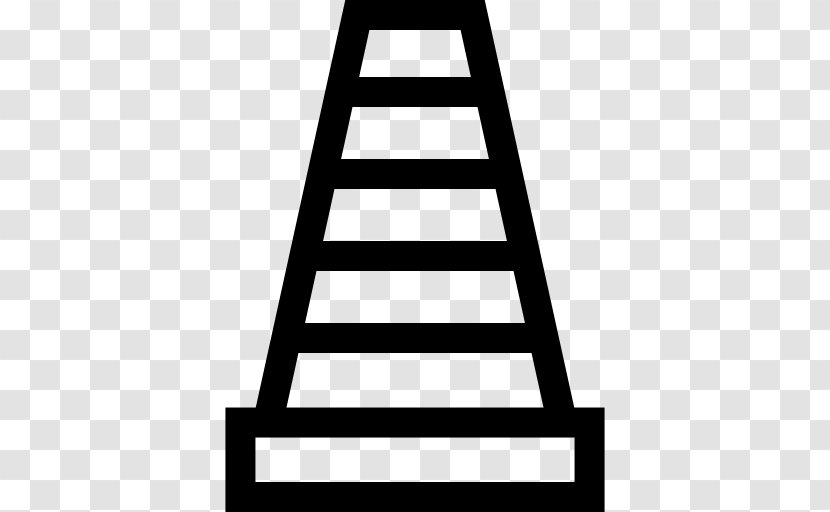 Traffic Cone - Triangle - Black And White Transparent PNG