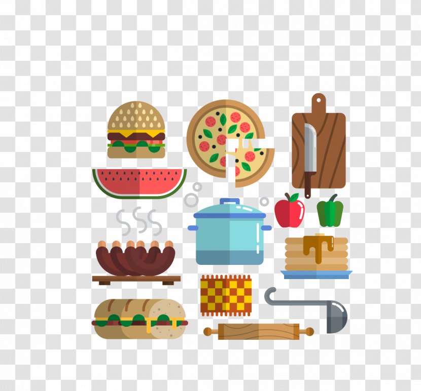 Euclidean Vector Icon - Design - Flat Food And Kitchen Utensils Material Transparent PNG