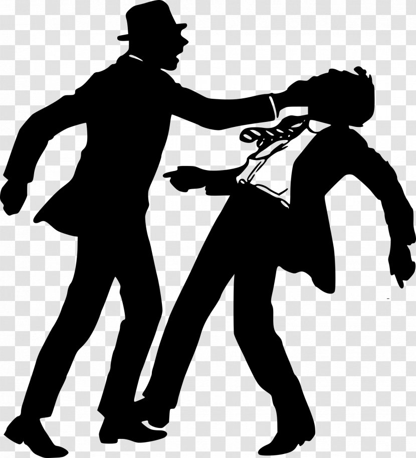 Violence Clip Art - Black And White - Fighting Transparent PNG