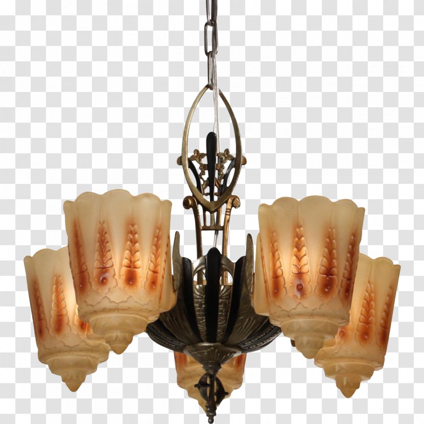 Chandelier Ceiling Light Fixture - Art Deco Transparent PNG