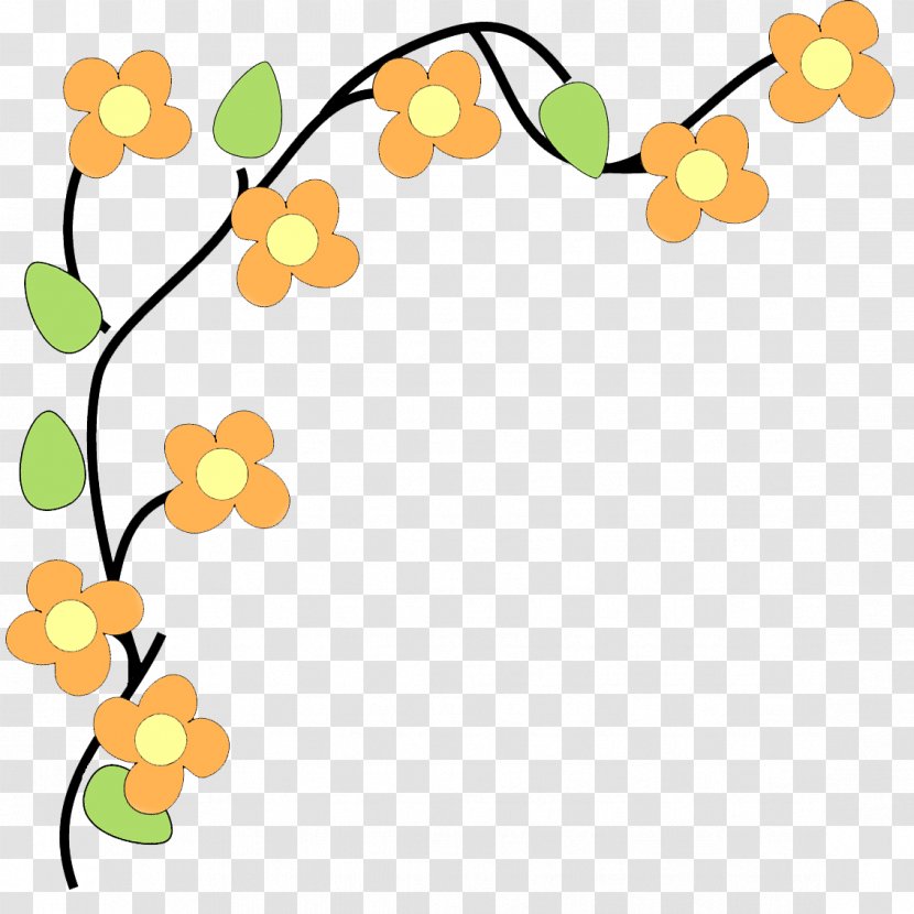 Flower Clip Art - Yellow - Border Transparent PNG
