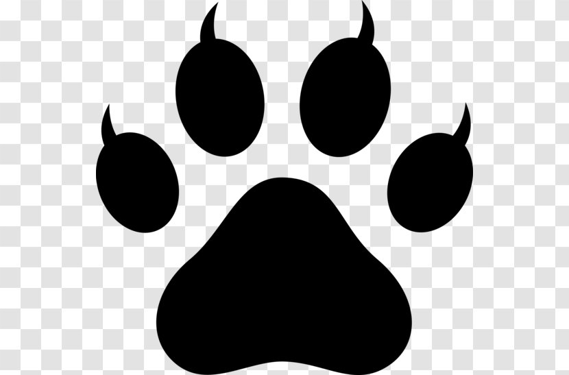 Dog Polydactyl Cat Paw Clip Art - Monochrome Photography - Claw Vector Transparent PNG