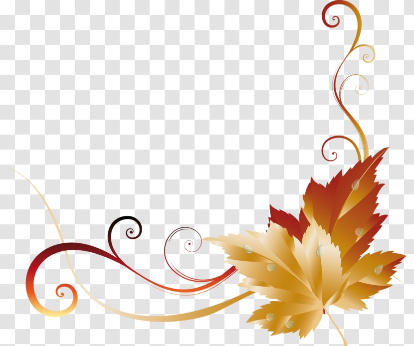 Autumn Leaf Color Clip Art - Gold Corner Transparent PNG