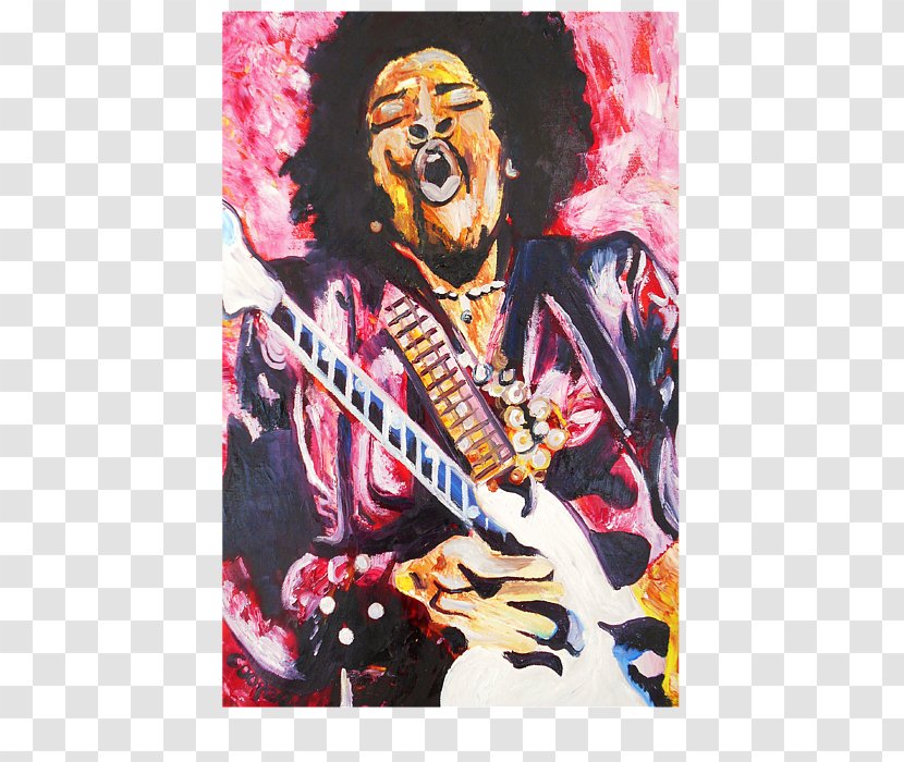 Modern Art Painting Rock And Roll Canvas - Heart - Jimi Hendrix Transparent PNG