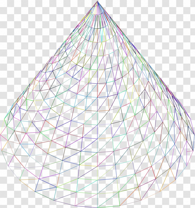 Triangle Polygon Cone - Low Poly - Cones Transparent PNG