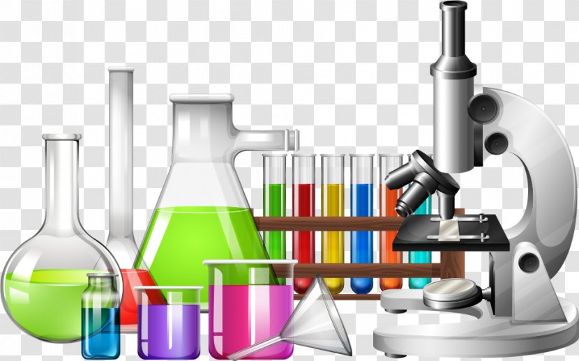 Science Laboratory Beaker Clip Art - Flask - Vector Microscope And Reagents Transparent PNG
