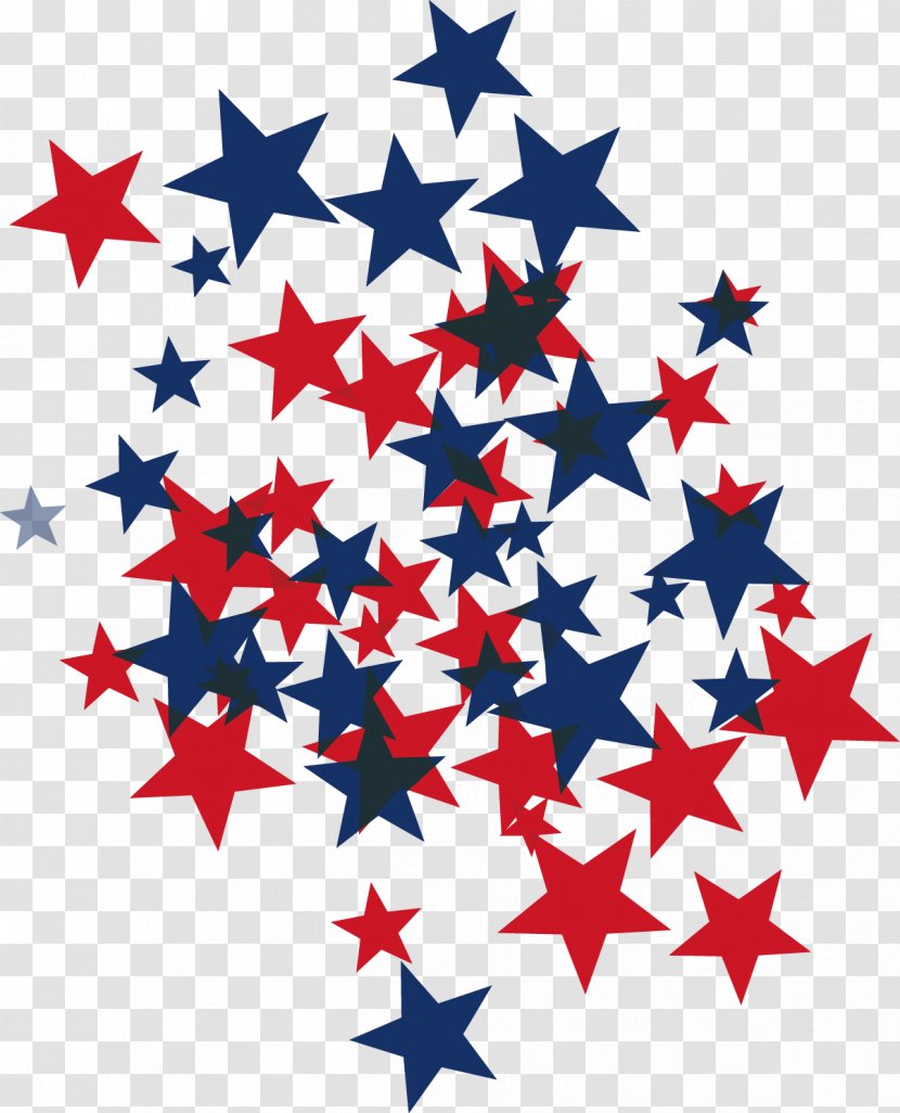 Blue Clip Art - Flag Of The United States - Vector Hand-painted And Red Stars Transparent PNG