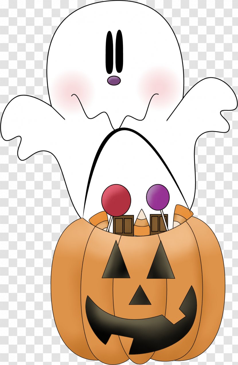 Halloween Ghost Drawing - Smile - Orange Transparent PNG