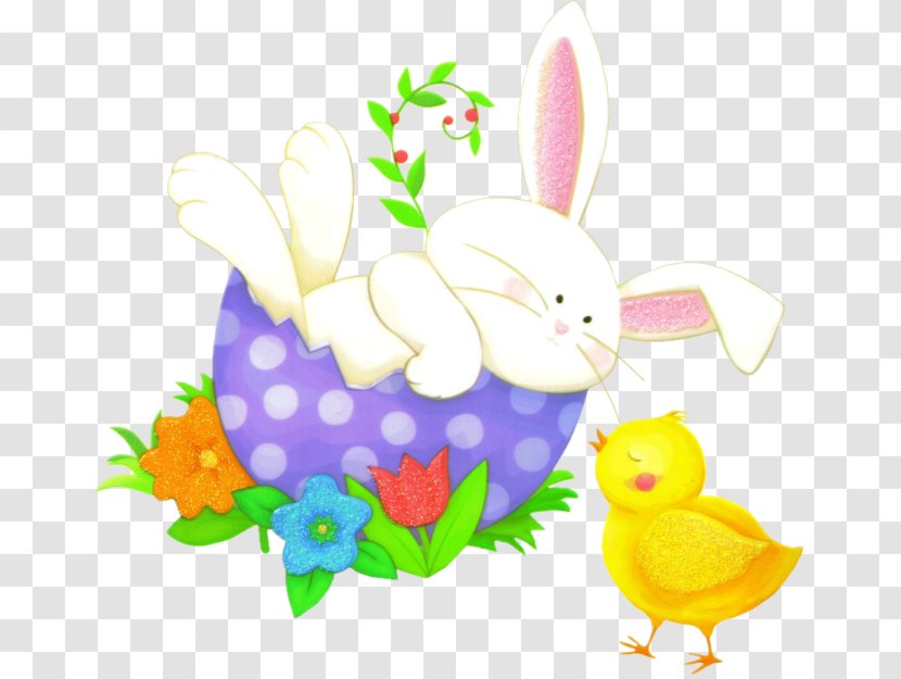 Easter Bunny Rabbit Hare Egg Floral Design - Petal Transparent PNG
