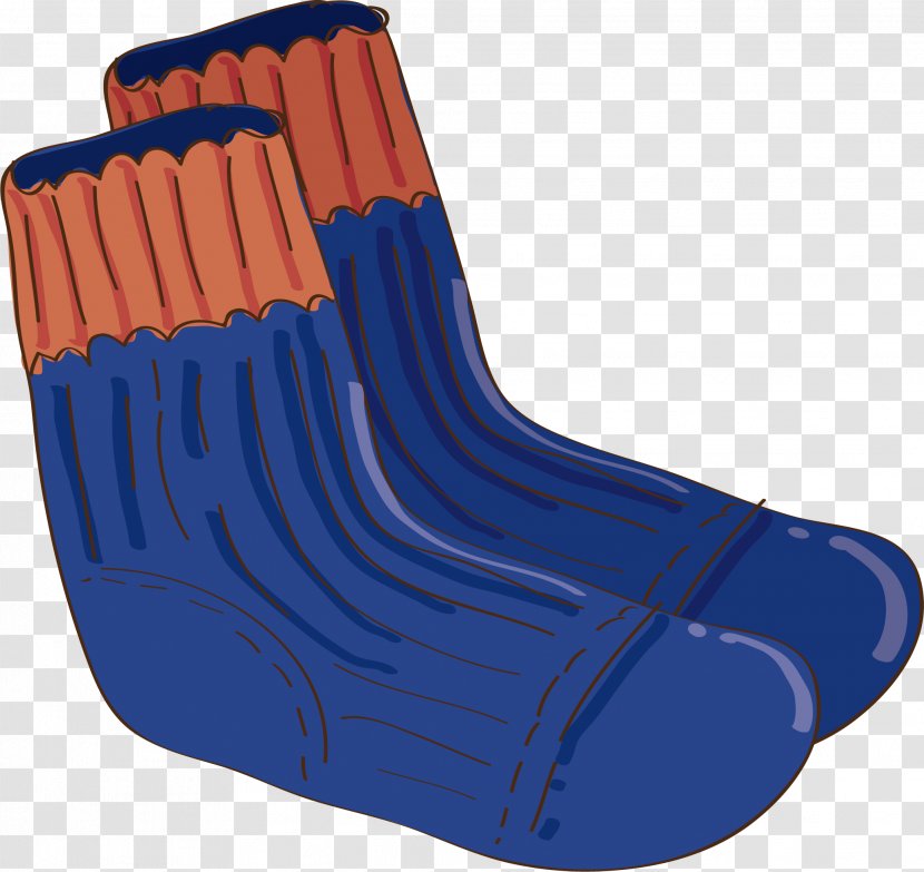 Sock Blue Hosiery Euclidean Vector - Area - Hand-painted Socks Transparent PNG