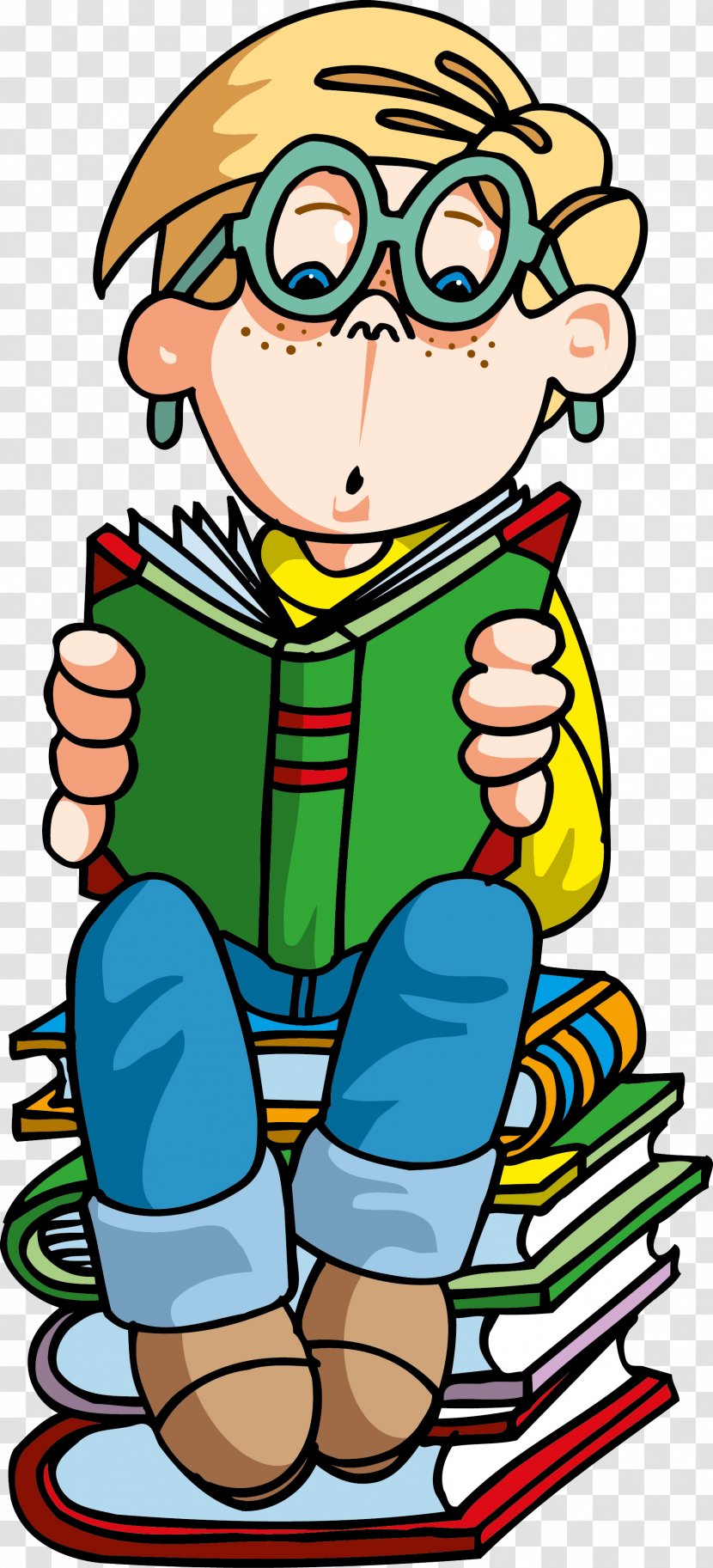 Book Reading Child Clip Art - Boy - Children School Transparent PNG