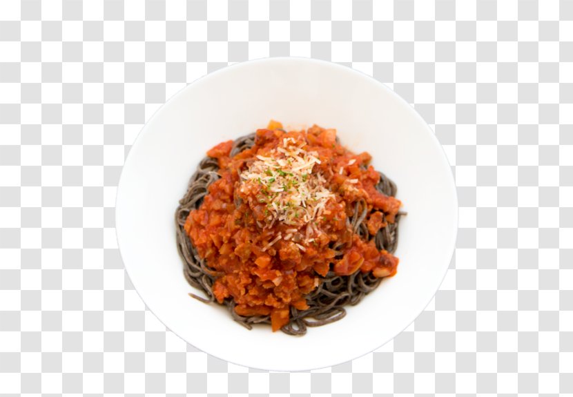 Yakisoba Spaghetti Alla Puttanesca Bolognese Sauce Chinese Noodles Thai Cuisine - Namul - Top View Transparent PNG