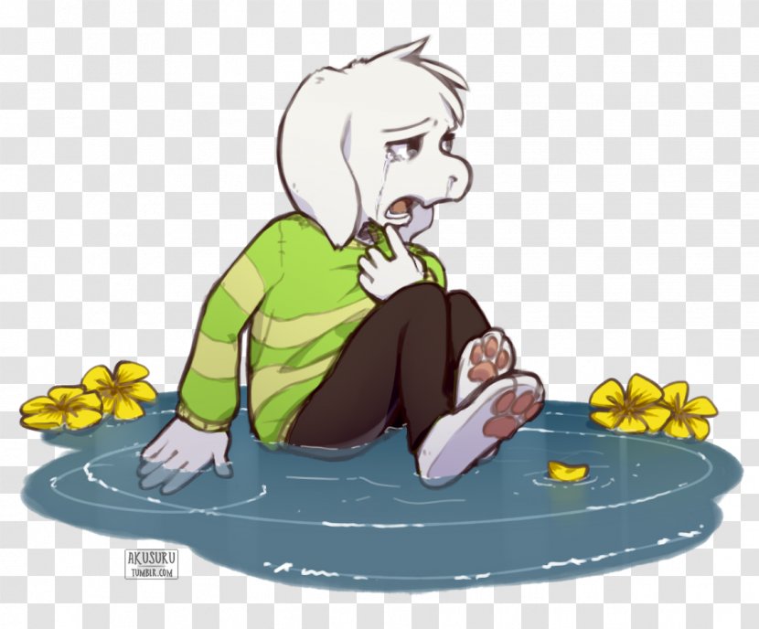 Undertale Flowey Toriel Crying Art - Green - Organism Transparent PNG