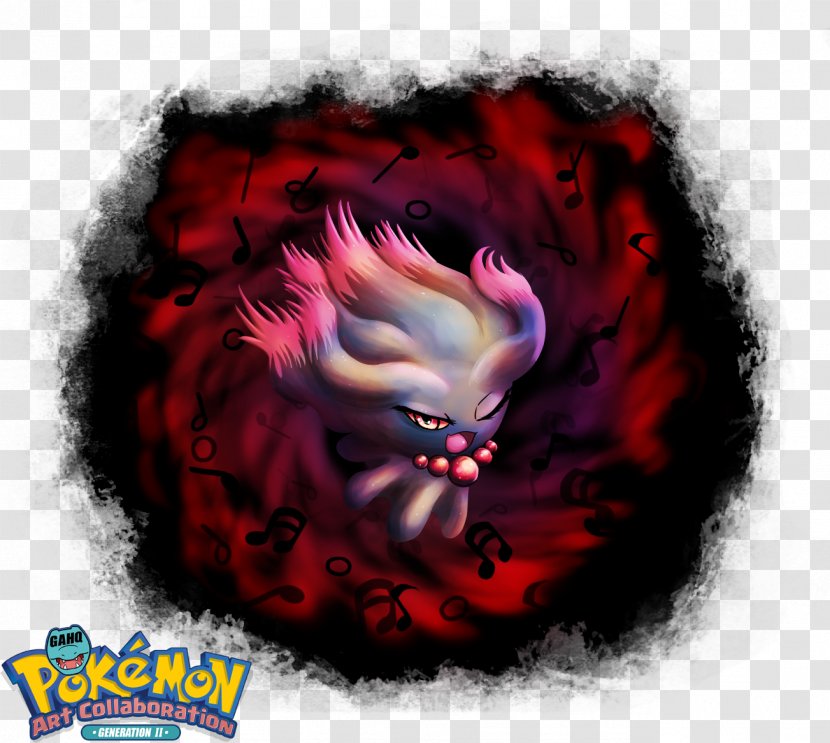 Pokémon Art Delibird Misdreavus - Red - Pokemon Transparent PNG