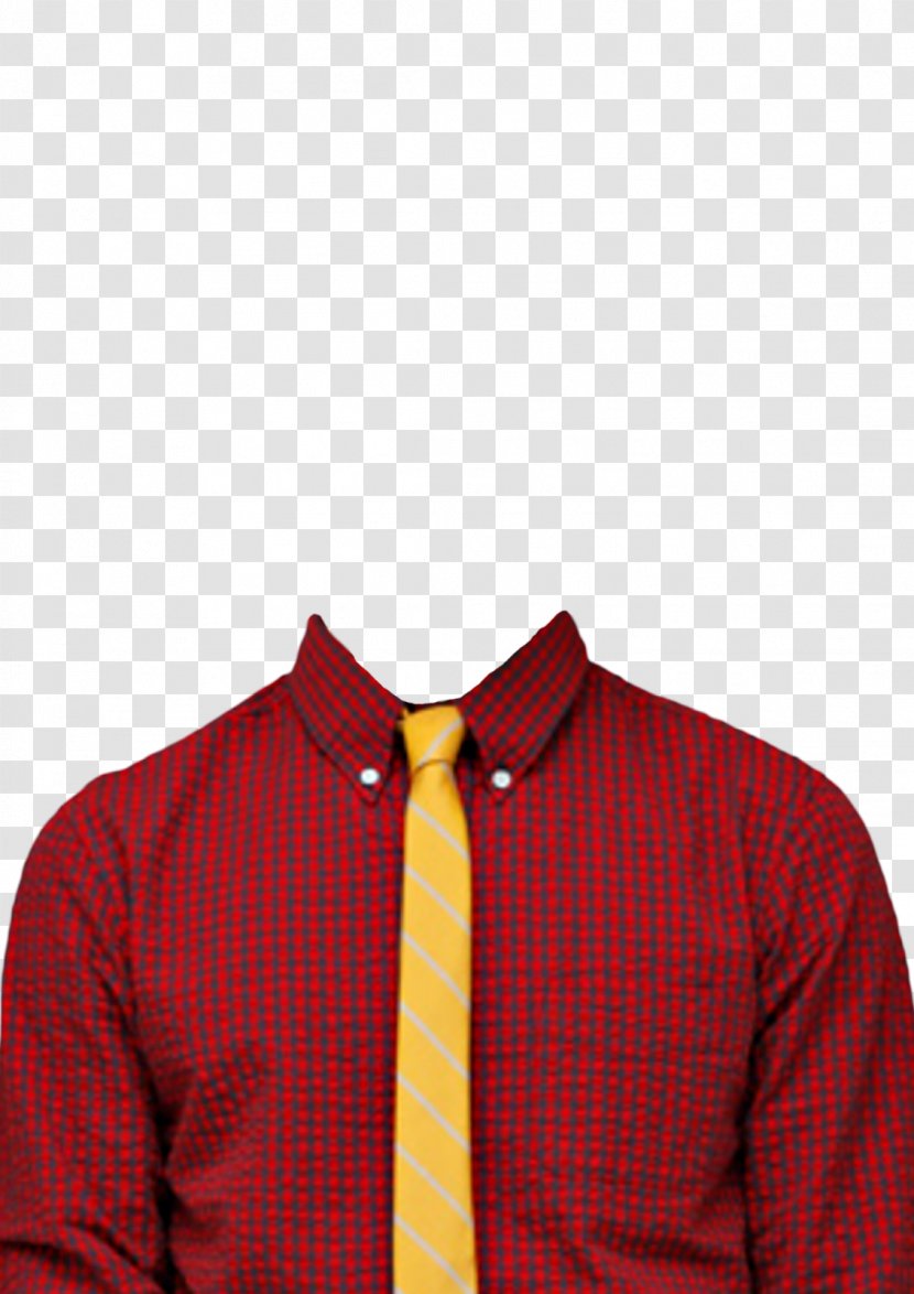 Dress Shirt Necktie Collar Button - Plaid Transparent PNG
