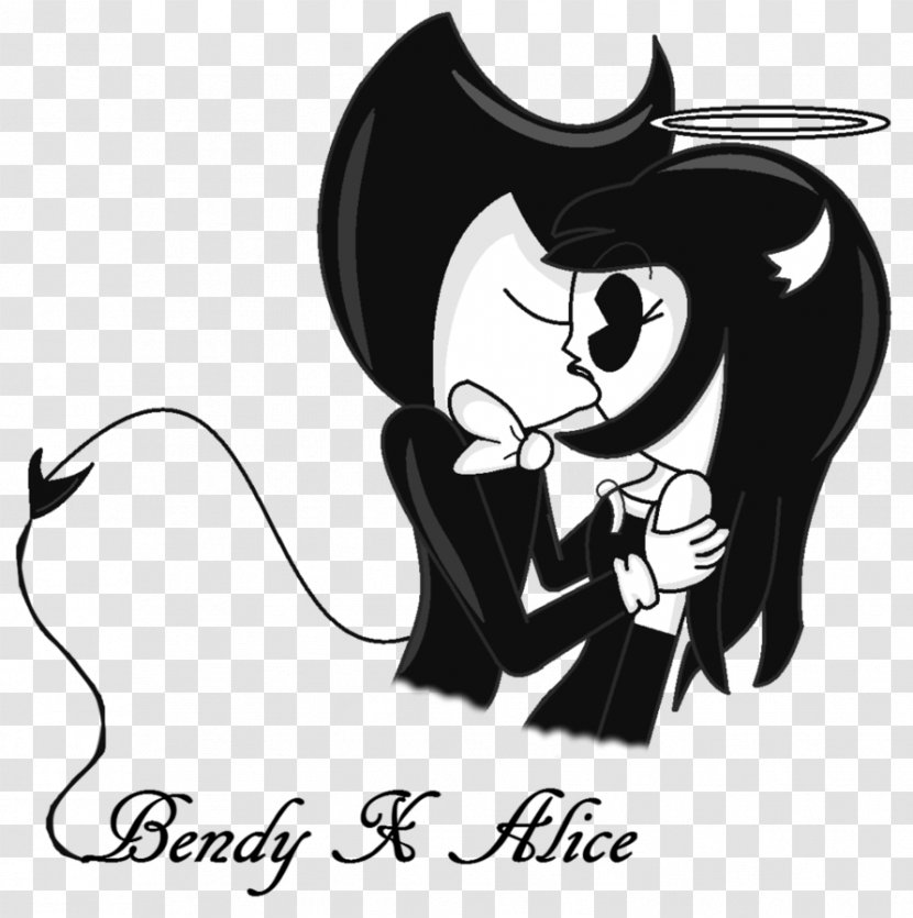 Bendy And The Ink Machine Minnie Mouse Kiss Hug Love - Tree - Poster Transparent PNG