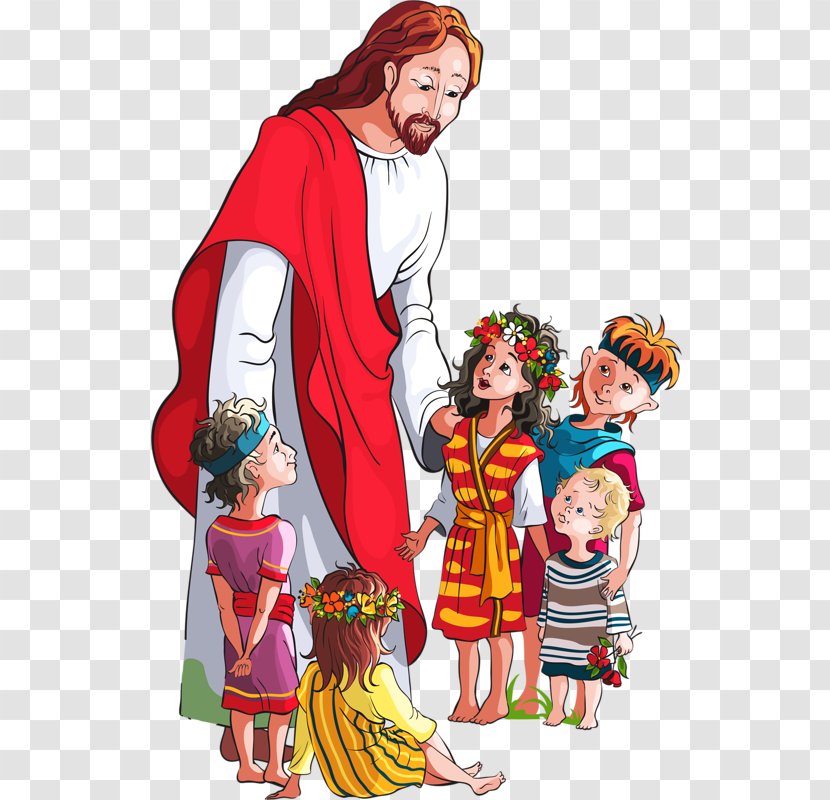 Clip Art Teaching Of Jesus About Little Children Vector Graphics Illustration - Child Transparent PNG