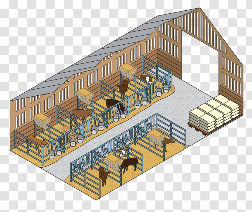 Cow-calf Operation Ice Calving Dairy Cattle - Cartoon - Building Transparent PNG