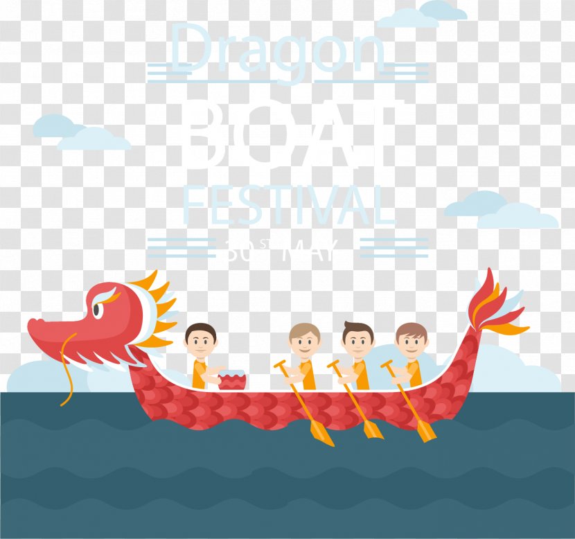 Zongzi Dragon Boat Festival Bateau-dragon - Art - Vector Hand-painted Rowing Transparent PNG