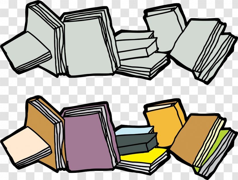 Hardcover Book Cartoon Stock Photography Clip Art - Scattered Books Transparent PNG