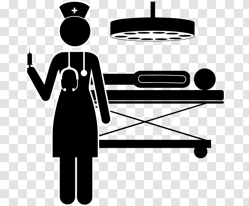 Silhouette Nursing Euclidean Vector Illustration - Heart - Black Of A Nurse Operating Table Transparent PNG