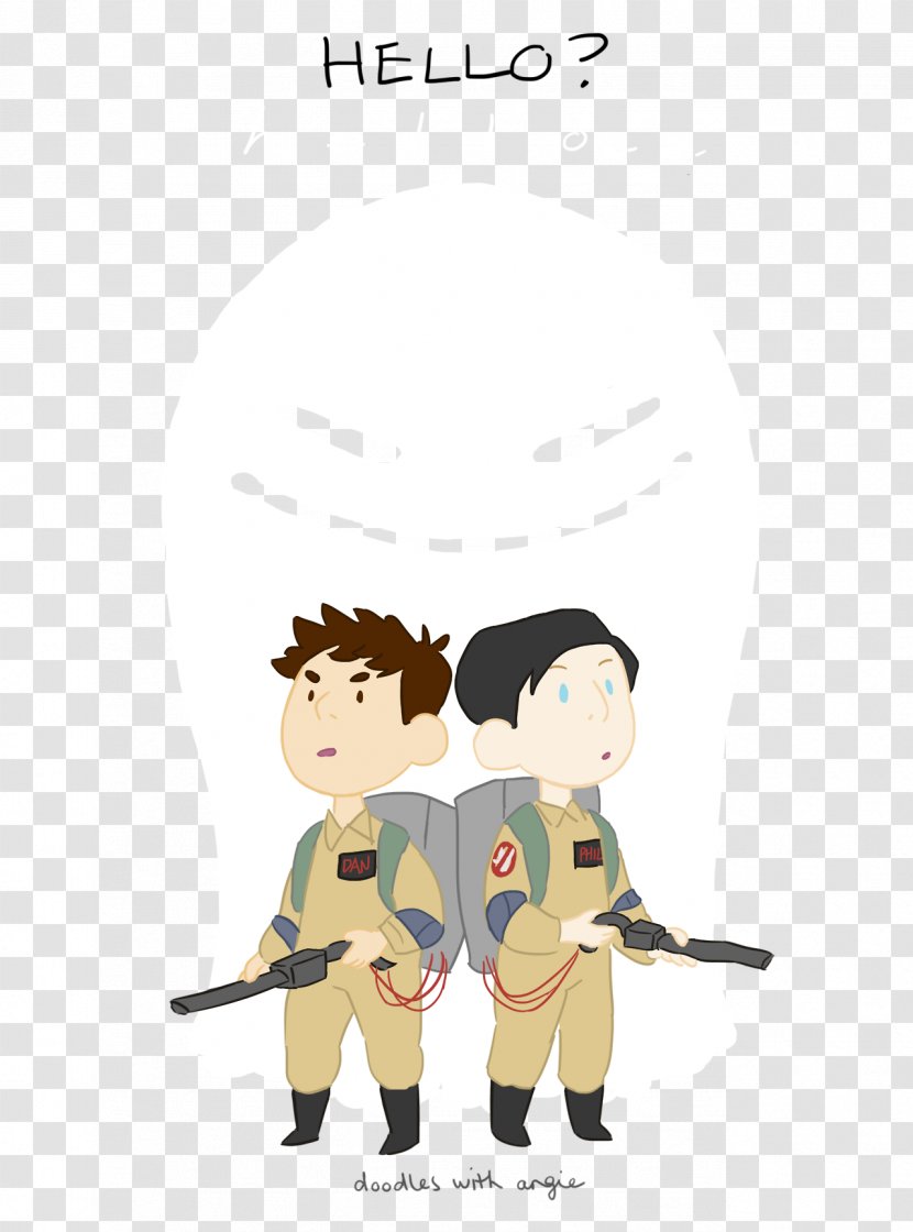 Dan And Phil Ghostbusters Illustration Month Calendar - Friendship Transparent PNG