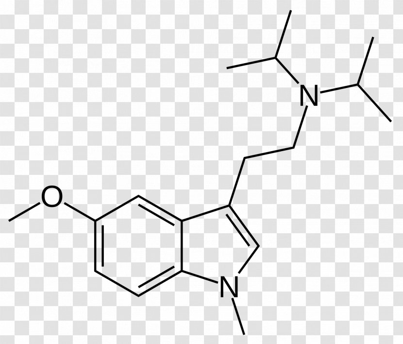 Tryptamine Indole Biology O-Acetylpsilocin Melatonin - Diagram - 5methoxydiisopropyltryptamine Transparent PNG