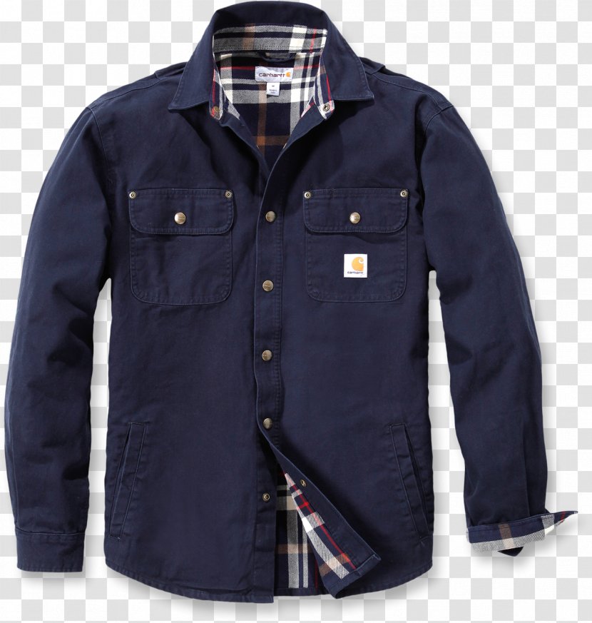 Carhartt T-shirt Jacket Workwear - Pocket - Black Denim Transparent PNG