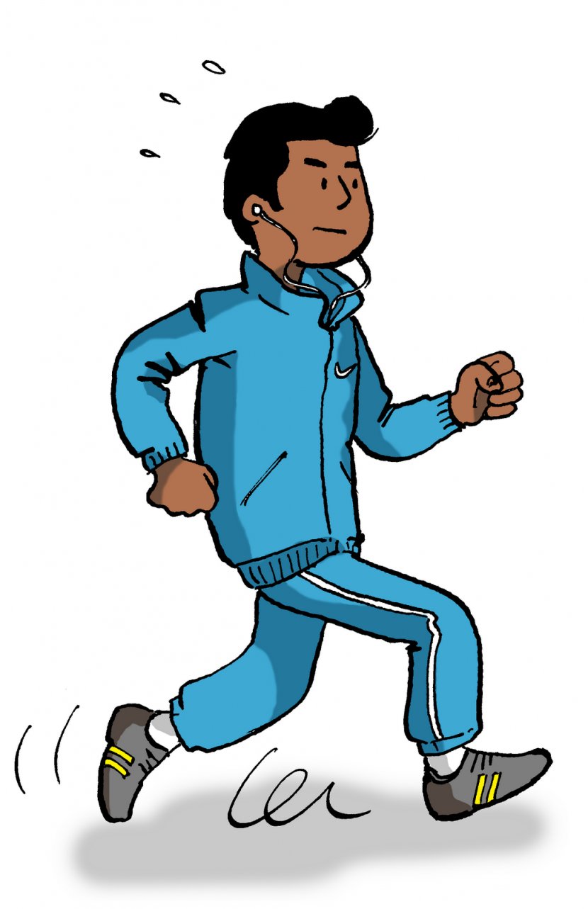 Animation Jogging Social Media Running - Watercolor - Man Transparent PNG
