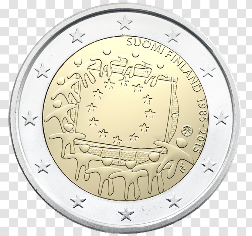 2 Euro Coin Coins Flag Of Europe European Union - Latvian Transparent PNG